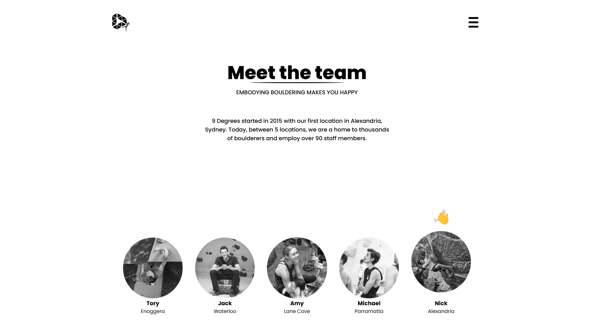 9 Degrees - Team page